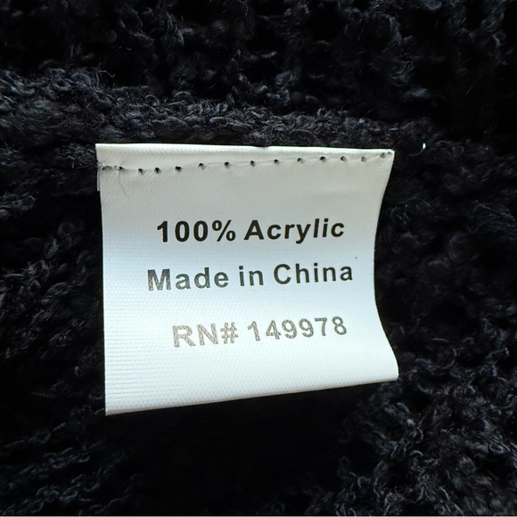 Elsie and Zoey Black Open Knit Sweater coastal boho Cottagecore OS - Picture 7 of 12